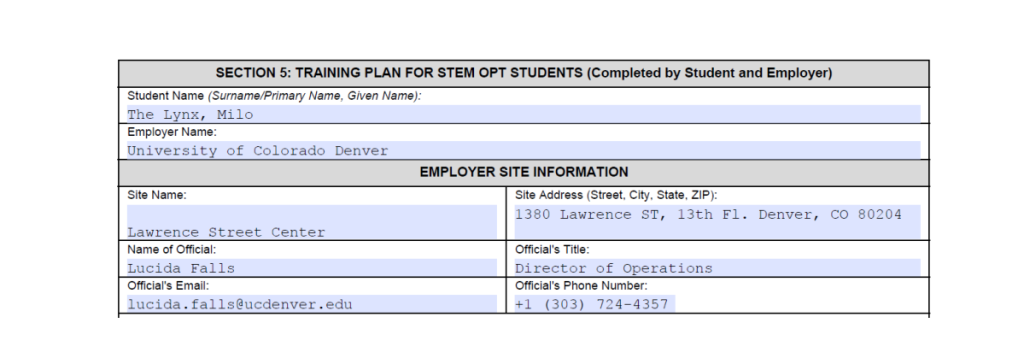 the I-983 Training Plan