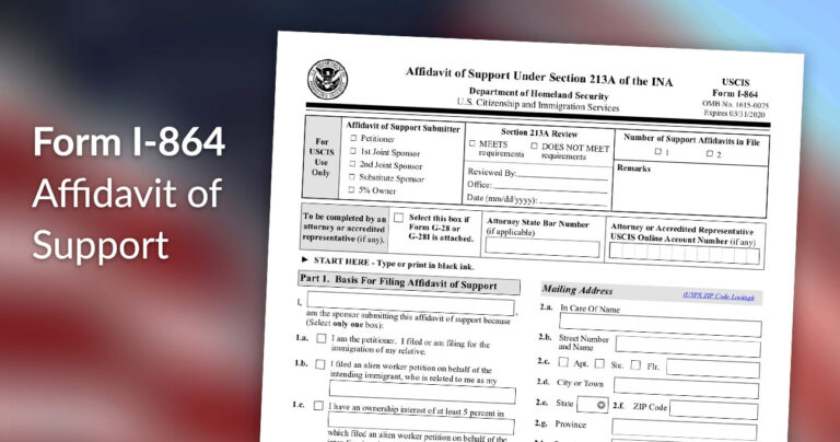 Complete Guide Filing Form I-864 for Green Card Sponsorship