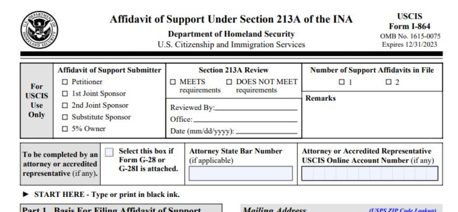 Complete Guide: Filing Form I-864 for Green Card Sponsorship